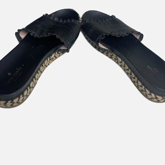 Kate Spade Black Espadrille Slide Sandals - Picture 8 of 8